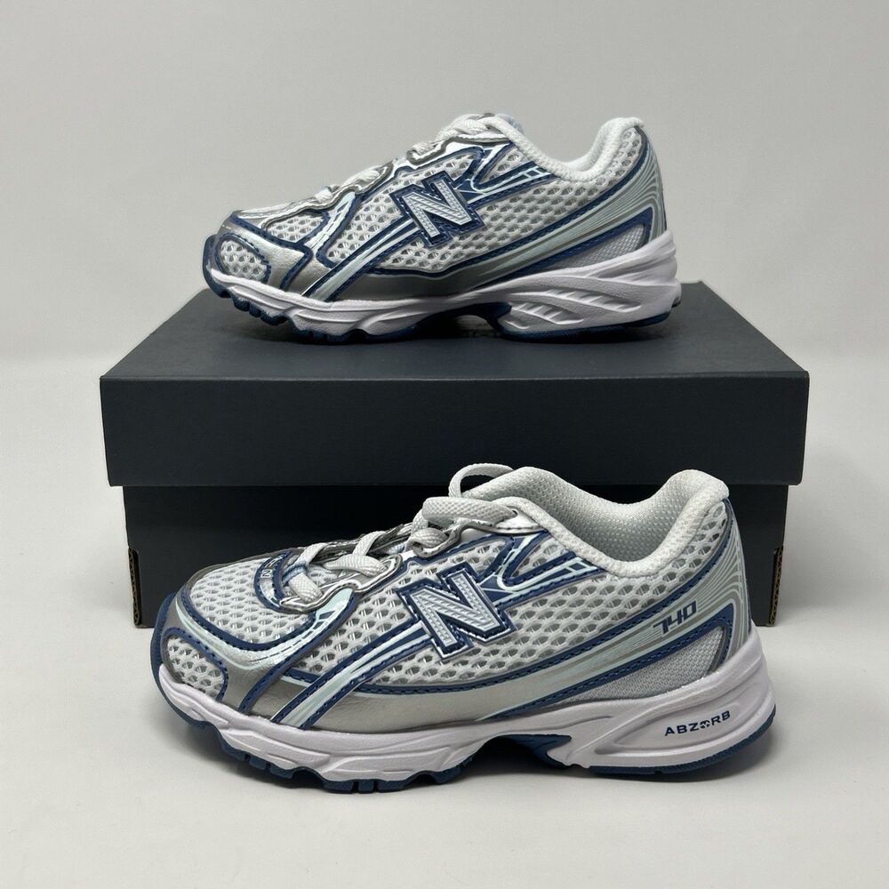 New Balance 740 Bungee Lace Toddler Running Sneakers 8C Blue Silver IZ740LB NEW